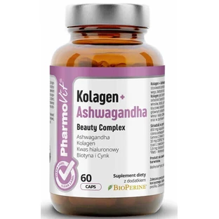 Колаген + Ашвагандха Комплекс краси 60 капсул PharmoVit Clean Label