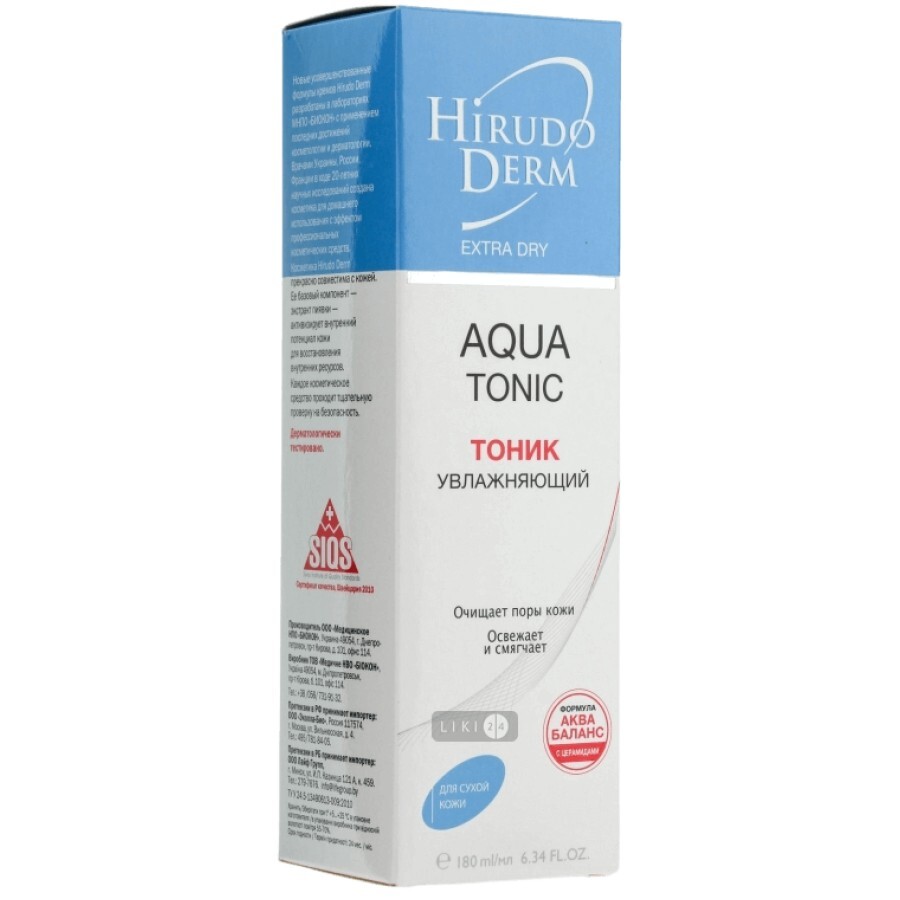 Тонік Hirudo Derm Aqua Tonic Зволожуючий 180 мл: ціни та характеристики
