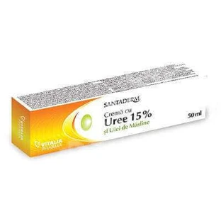 Крем з 15% сечовиною та оливковою олією, Santaderm, 50 мл, Vitalia
