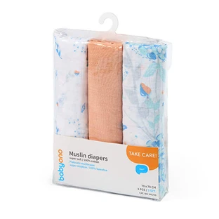 BabyOno, тканевые подгузники, 100% хлопок, цветные, 70 x 70 см, 3 шт.
