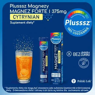 Plusssz Магній Форте Цитрат, апельсиново-маракуйя, 24 шипучі таблетки