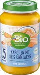 Пюре DmBio Морква з рисом та лососем, для дітей з 5 місяців, 190 г