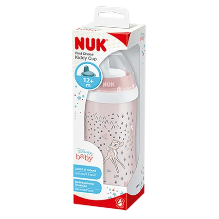 NUK Kiddy Cup, чашка-непроливайка з твердим загубником і затискачем, Bambi, від 12 місяців, 300 мл: ціни та характеристики