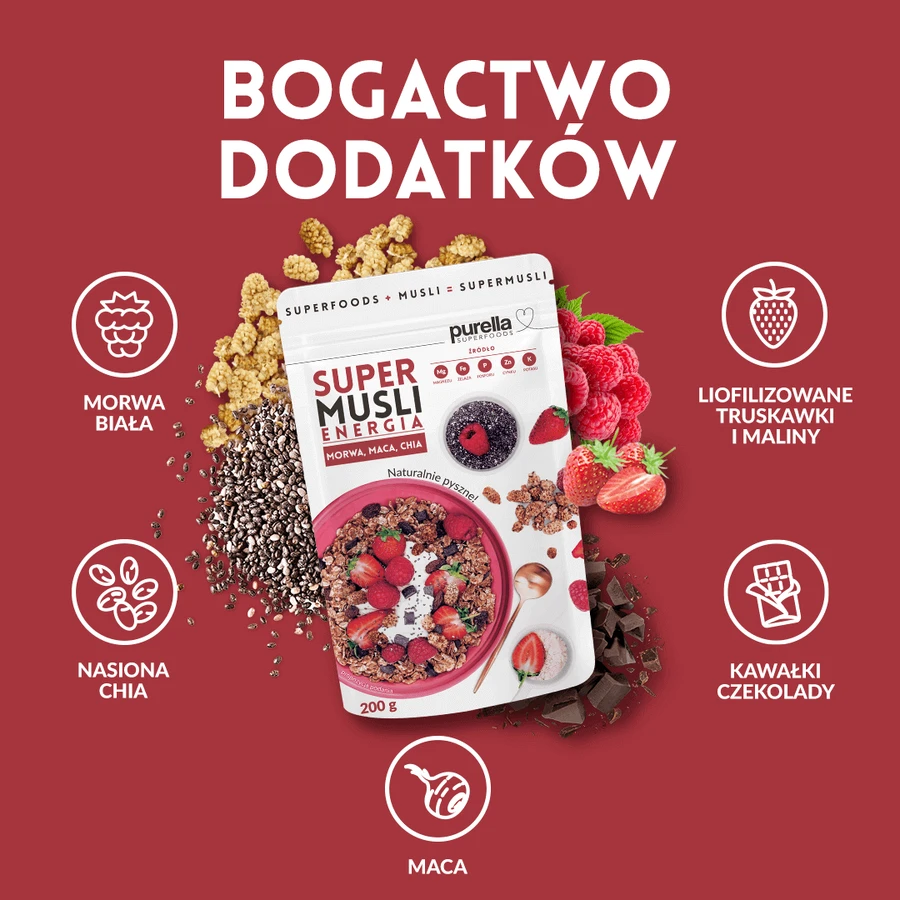 Purella Superfoods Супер мюсли Энергия, 200 г: цены и характеристики