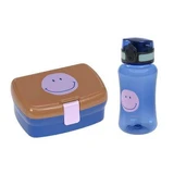 Little Gang, Smile Caramel - Blue, Laessig, Набор из ланч-бокса и бутылочки Little Gang в тритане, Laessig