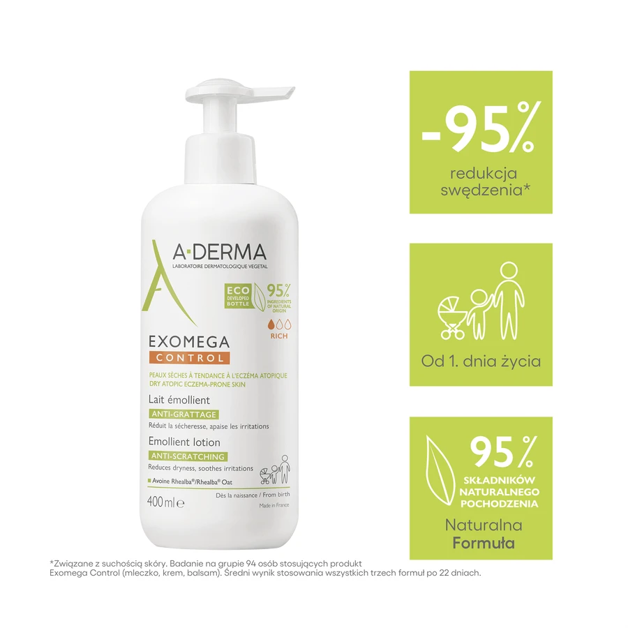 A-Derma Exomega Control Emollient Milk, 400 мл: цены и характеристики