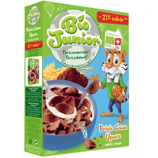 Светлые лепестковые хлопья с какао, 250 г, Bio Junior