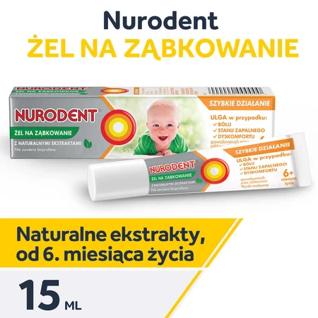 Гель Nurodent при прорізуванні зубів для дітей старше 6 місяців, 15 мл: ціни та характеристики