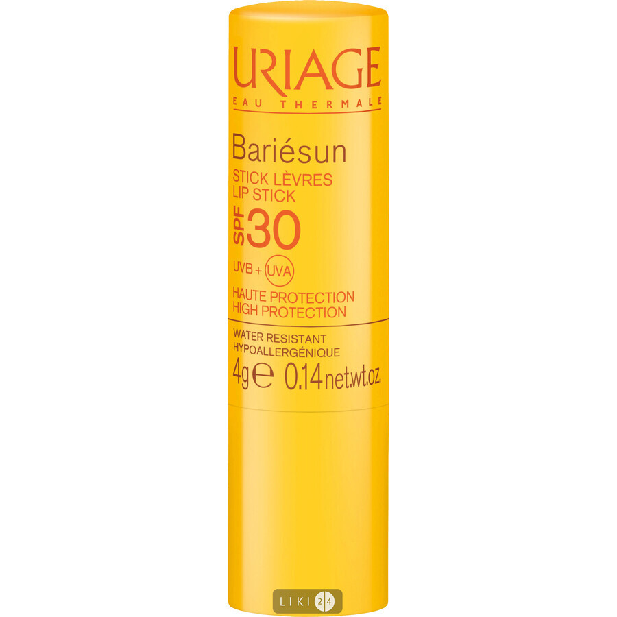 Стик для губ Uriage Bariesun Stick Levres SPF 30 Восстановление+Увлажнение Солнцезащитный 4.5 г: цены и характеристики