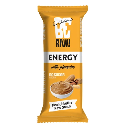 Батончик BeRAW! Energy Raw Snack Peanut Butter, енергетичний, 40 г: ціни та характеристики