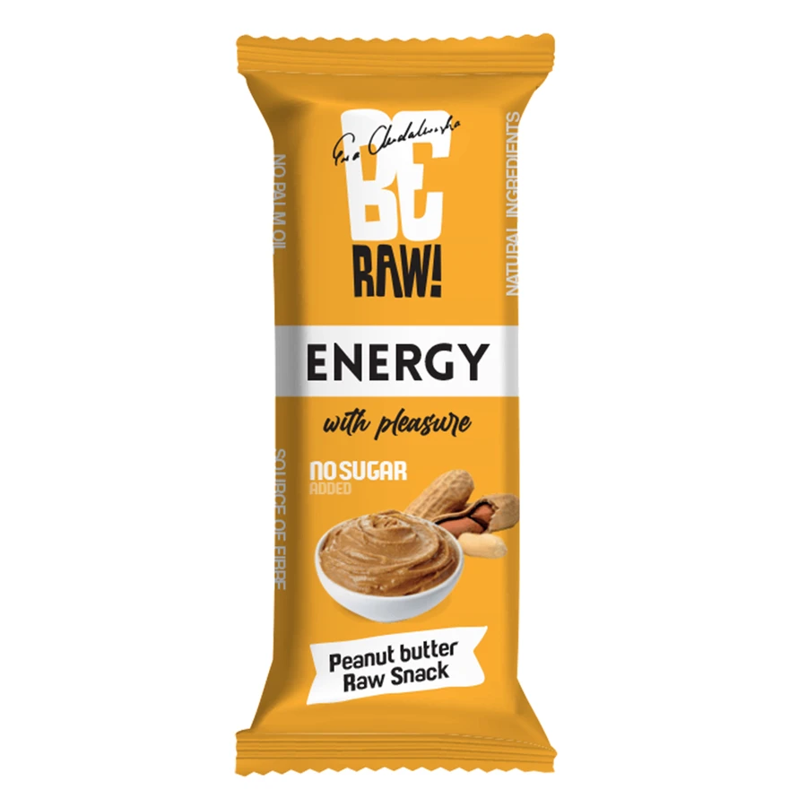 Батончик BeRAW! Energy Raw Snack Peanut Butter, енергетичний, 40 г: ціни та характеристики