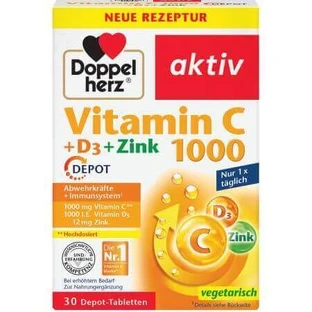 Doppelherz Вітамін С 1000 мг + D3 + Цинк таблетки №30