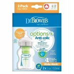 Dr Browns Options+, пляшечка проти кольок, широке горлечко, з соскою, 2 x 150 мл: ціни та характеристики