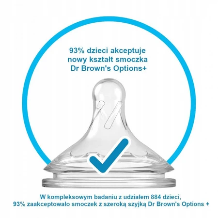Dr Browns Options+, пляшечка проти кольок, широке горлечко, з соскою, 2 x 150 мл: ціни та характеристики