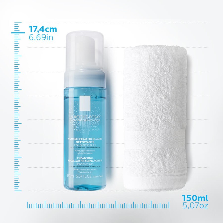 Міцелярна пінка La Roche-Posay Physiological Cleansing Micellar Foaming Water для очищення чутливої шкіри, 150 мл: ціни та характеристики