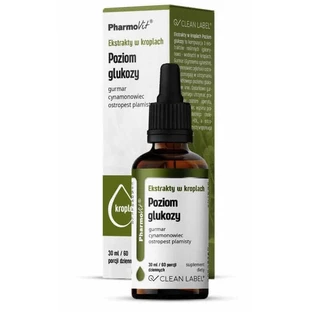 Экстракты в каплях Уровень глюкозы 30 мл Pharmovit Clean Label