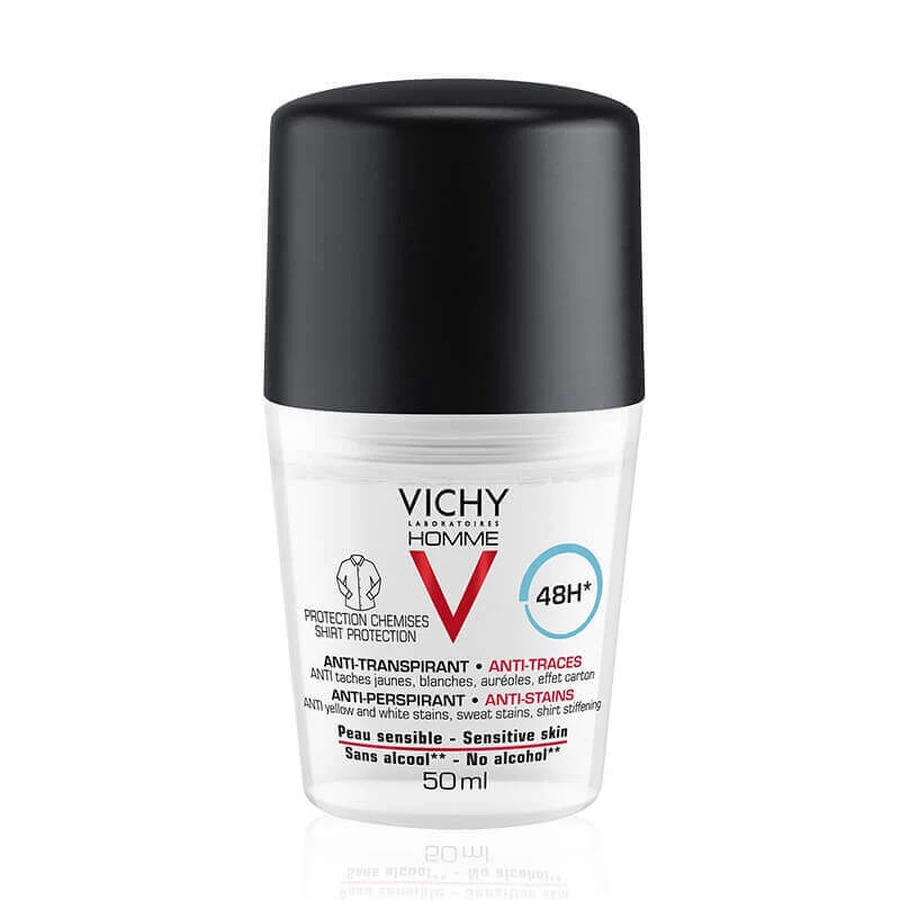 Vichy Homme Anti-perspirant антиперспирант роликовый дезодорант на 48 часов, 50 мл: цены и характеристики