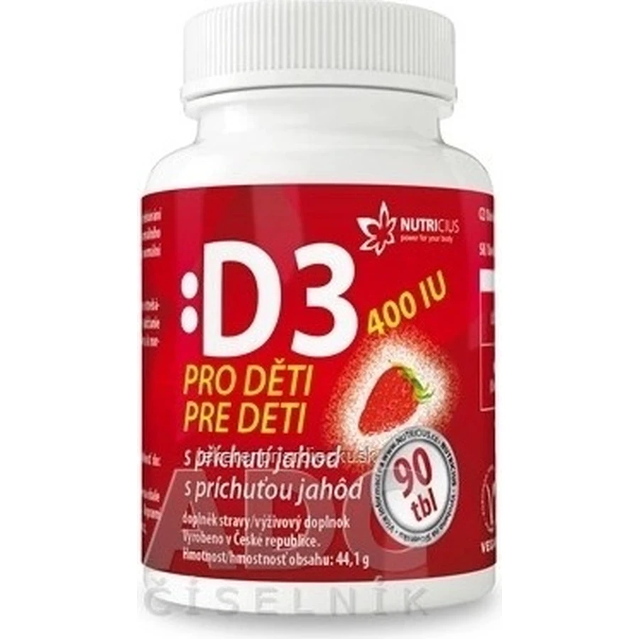 NUTRICIUS Витамин D3 для детей 400 МЕ 1×90 шт, витамины: цены и характеристики