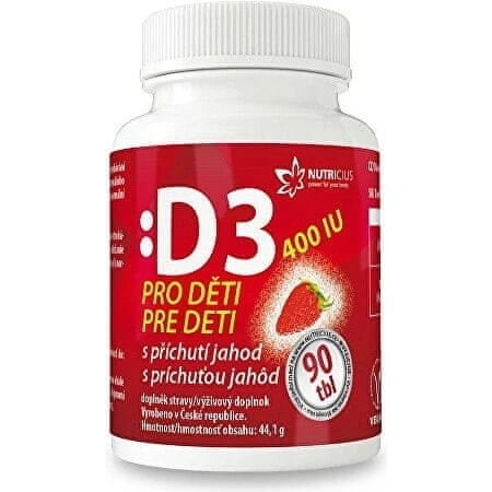 NUTRICIUS Витамин D3 для детей 400 МЕ 1×90 шт, витамины: цены и характеристики