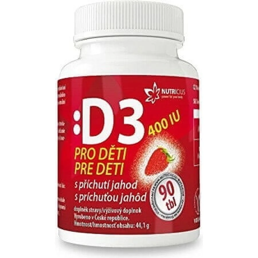 NUTRICIUS Витамин D3 для детей 400 МЕ 1×90 шт, витамины: цены и характеристики