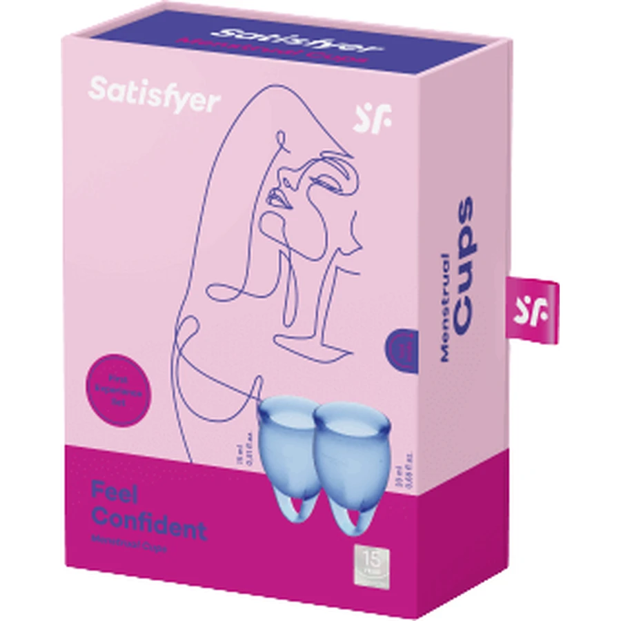 Менструальна чаша Satisfyer Feel confident синя 2 шт: ціни та характеристики