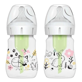 Dr Brown Anti-colic Options+, антиколиковая бутылочка, с широким горлышком, лес, 2 x 150 мл