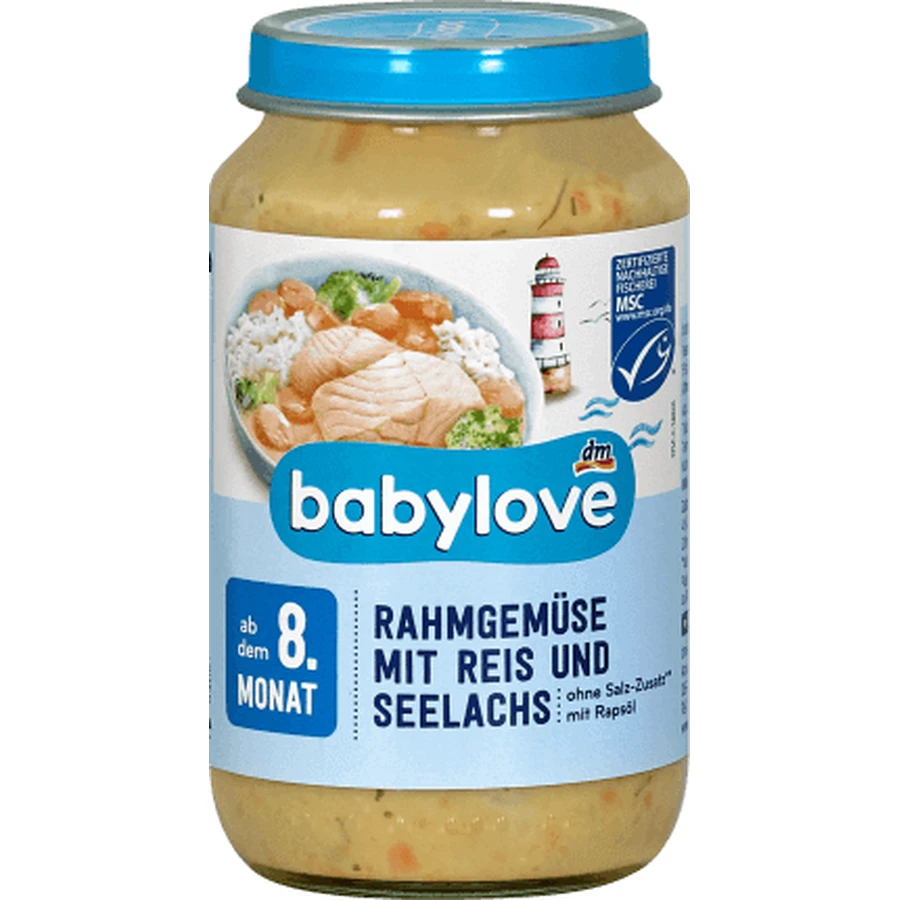 Babylove Овочеве меню з вершками, рисом та лососем 8+, 220 г: ціни та характеристики