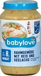 Babylove Овочеве меню з вершками, рисом та лососем 8+, 220 г