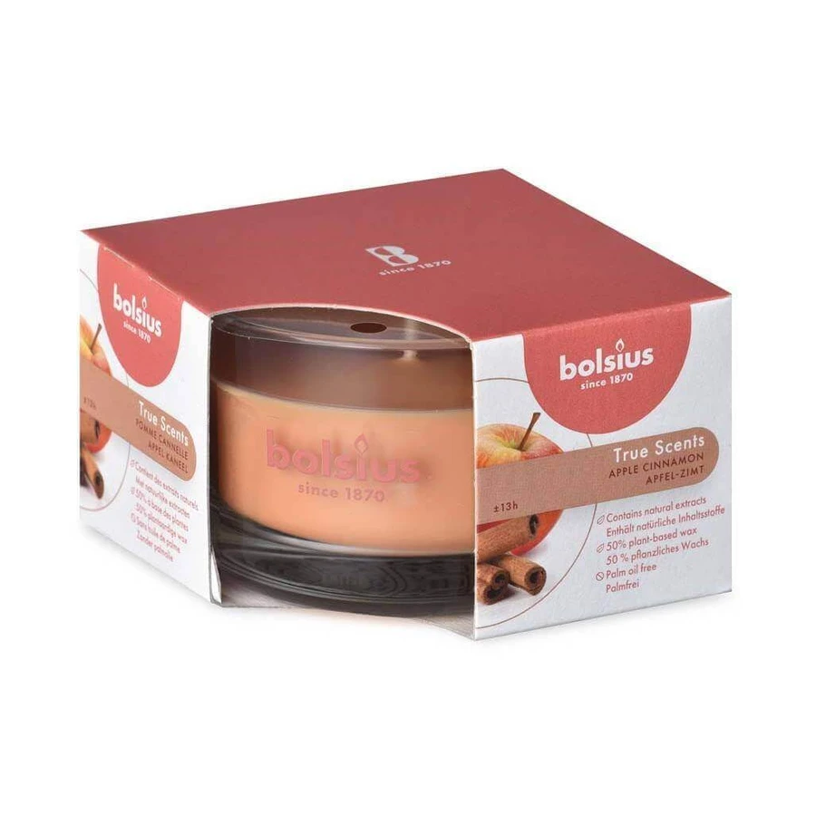 Bolsius Aromatic 2.0 Glass Apple Cinammon, ароматическая свеча 1×1 шт, размер 80 x 50 мм: цены и характеристики