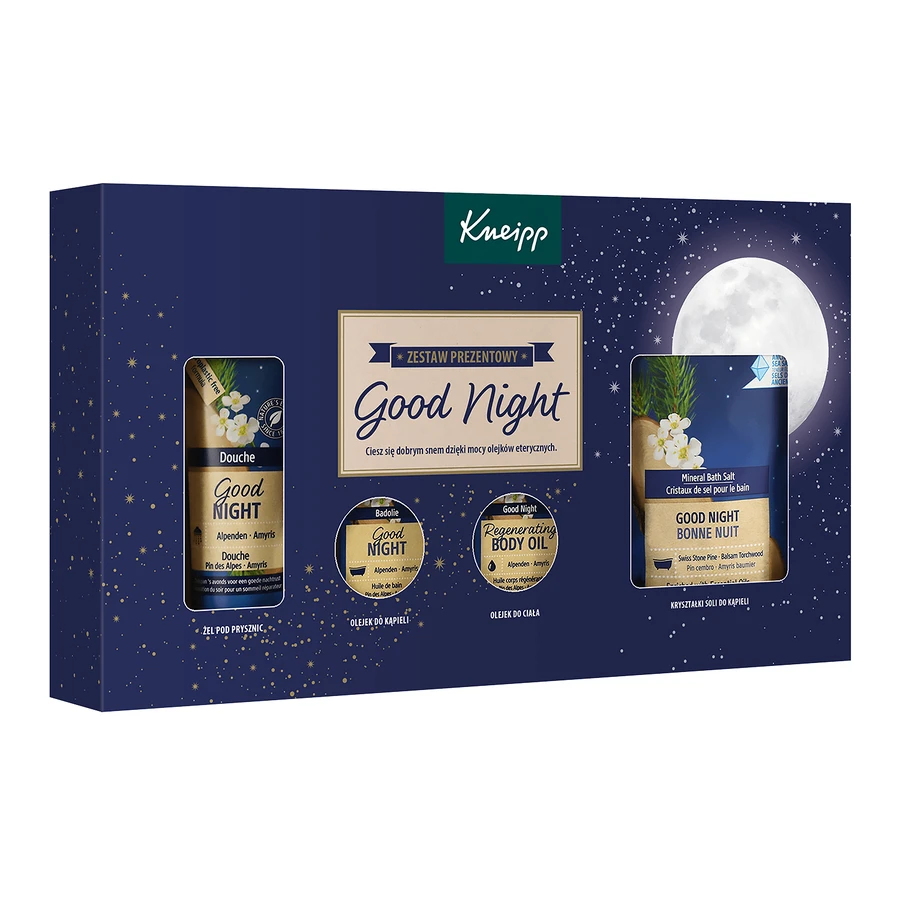 Набор Kneipp Спокойной ночи, гель для душа, 75 мл + масло для ванны, 20 мл + масло для тела, 20 мл + соль для ванны, 60 г СОВЕРШЕННАЯ УПАКОВКА: цены и характеристики