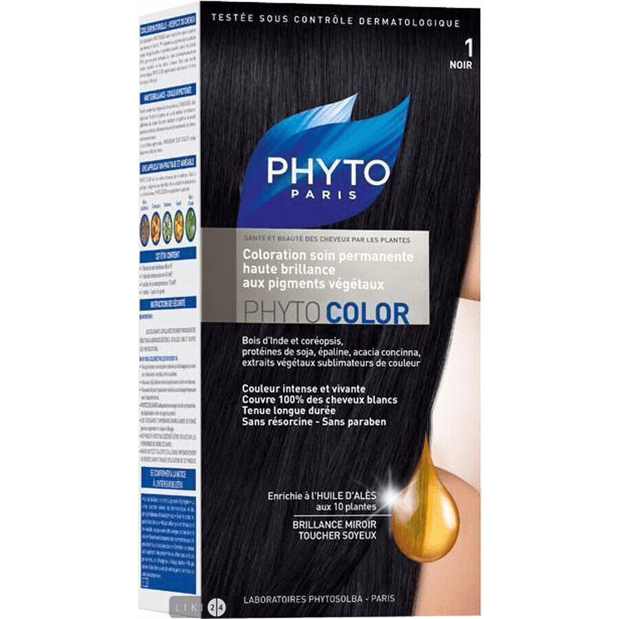 Крем-фарба для волосся PHYTO Фітоколор тон 1, чорний: ціни та характеристики