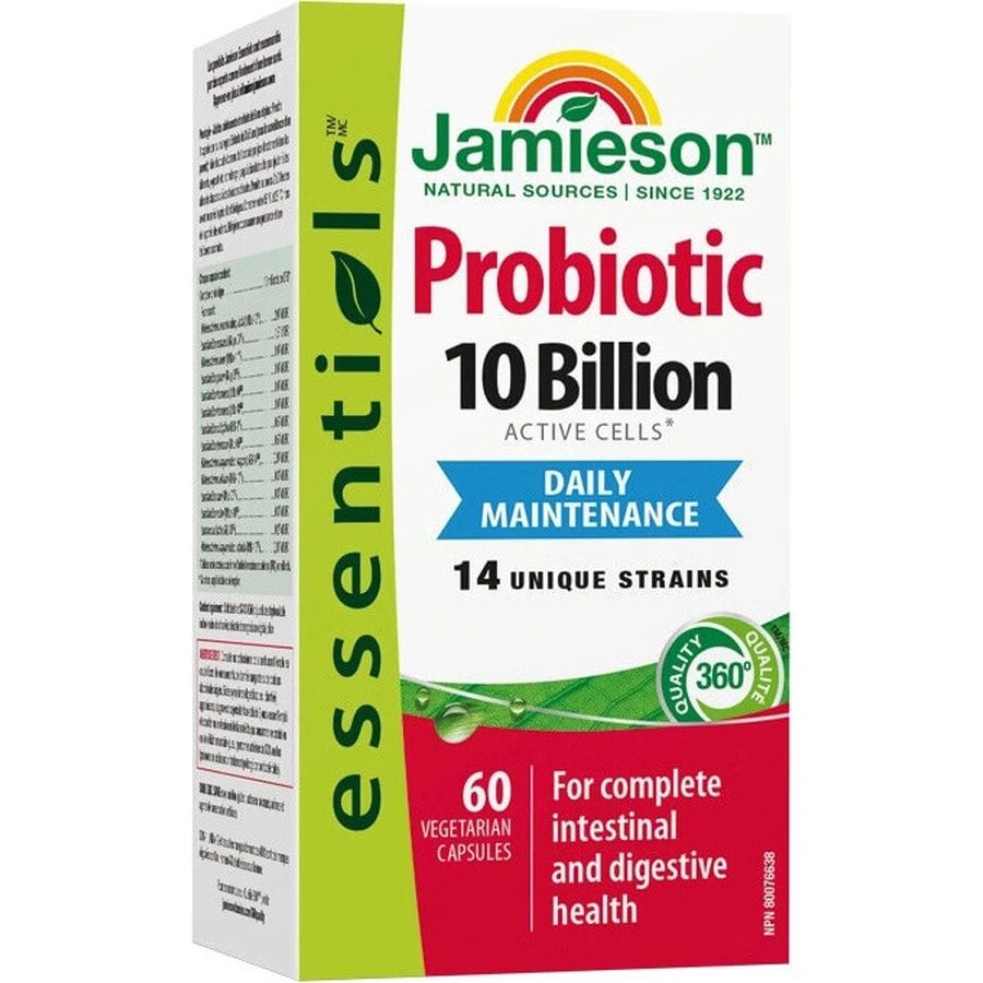 JAMIESON PROBIOTIC 10 MILIARD 1×60 cps, суміш бактеріальних культур: ціни та характеристики