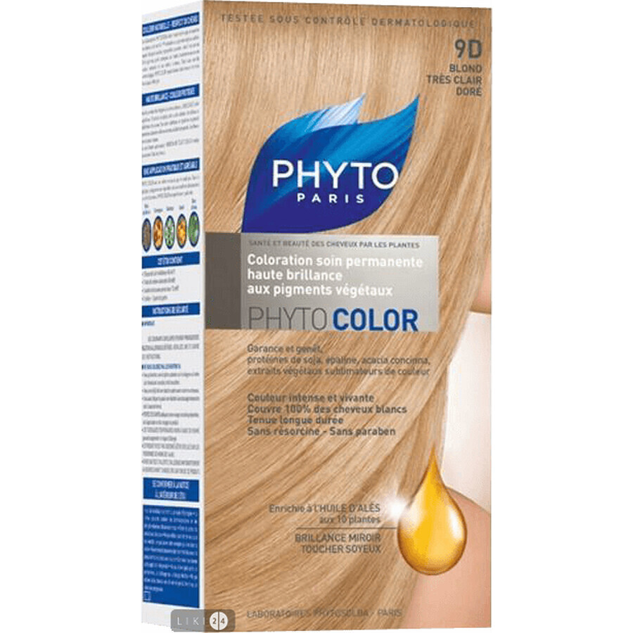 Фітоколор крем-фарба на основі натуральних рослинних барвників тон 9D золотистий блондин: ціни та характеристики