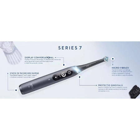 Електрична зубна щітка Oral B iO Series 7, чорна: ціни та характеристики