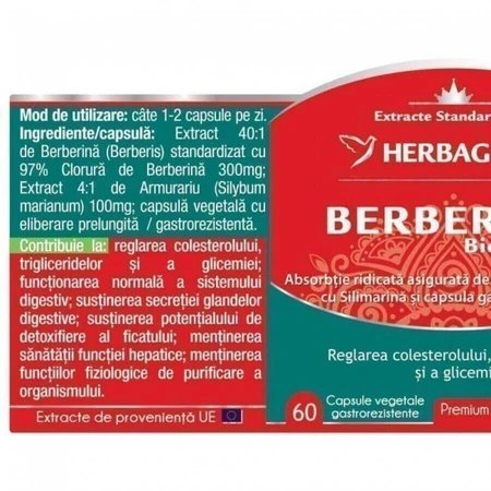Берберин Біо-актив Herbagetica, 60 капсул: ціни та характеристики