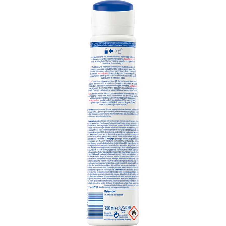 Nivea, антиперспирант-спрей, Fresh Rose Touch, 250 мл: цены и характеристики