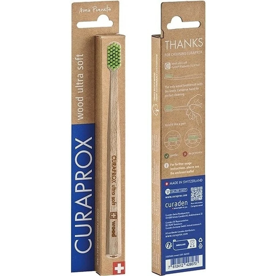 Curaprox CS wood - деревянная зубная щетка 1×1 шт, деревянная зубная щетка: цены и характеристики