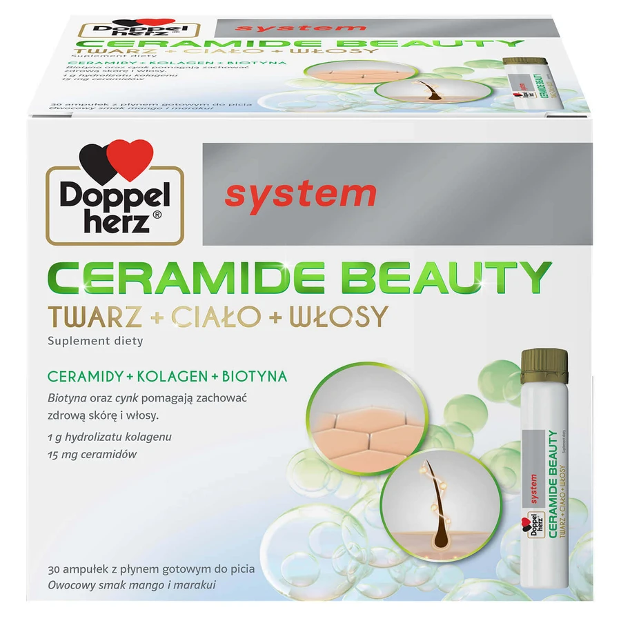 Doppelherz System Ceramide Beauty, аромат манго и маракуйи, 25 мл х 30 ампул: цены и характеристики