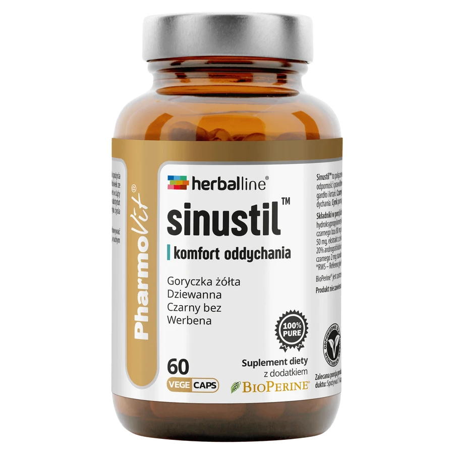 PharmoVit HerbalLine Синустил Дихальний комфорт, 60 капсул: ціни та характеристики