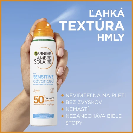 Garnier Ambre Solaire Sensitive Advanced Protective Mist, надвисокий захист, для світлочутливої шкіри, SPF 50+, 150 мл: ціни та характеристики