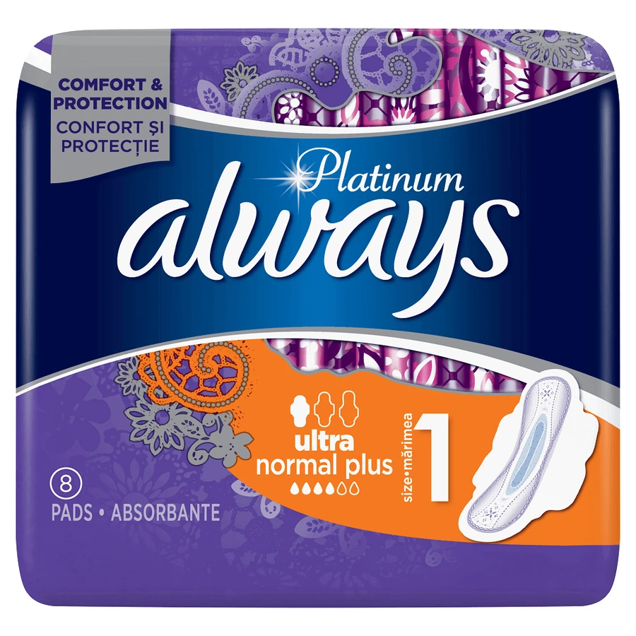 Прокладки Always Platinum Ultra Normal Plus, 4 капли, 8 шт.: цены и характеристики
