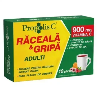 Прополис С Fiterman Pharma Propolis C от простуды и гриппа с малиновым вкусом,10 саше