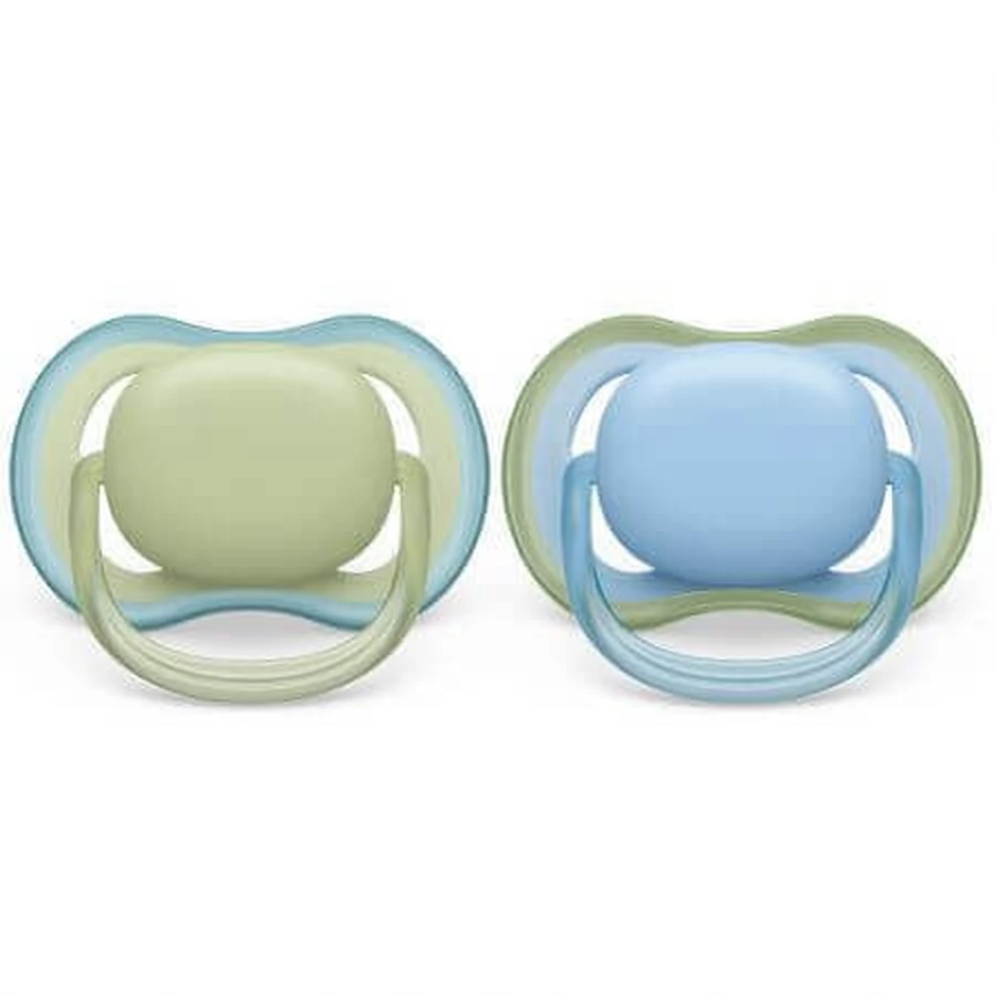 Philips Пустушки Philips Avent Ultra Air, 0-6 місяців, 2 штуки, зелені та сині, SCF085/21, Philips: ціни та характеристики