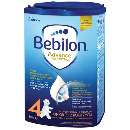 Bebilon Advance Pronutra 4 Junior, поживна суміш на молочній основі, після 2 років, 800 г: ціни та характеристики