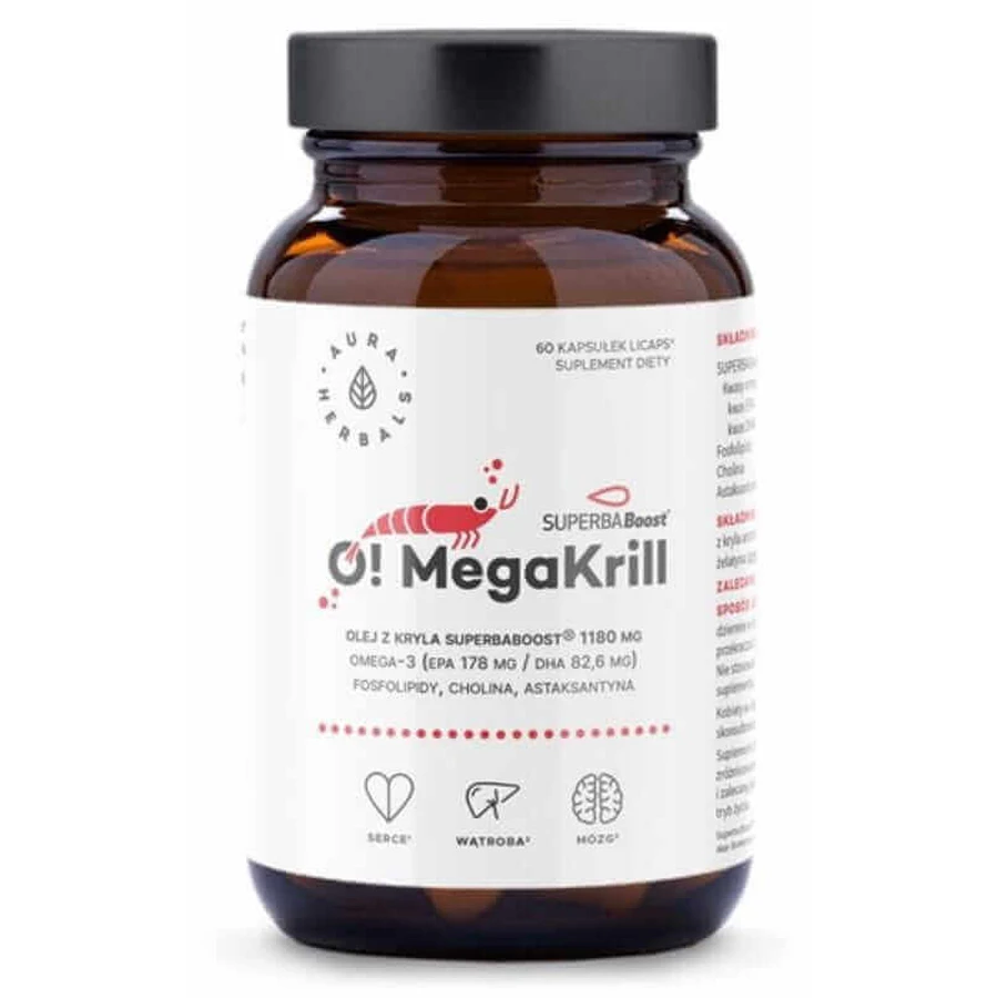 O! МегаКрилл 1180 мг, 60 капсул Aura Herbals: цены и характеристики