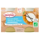 Babybio Brassé из овечьего молока + мирабель + ваниль 2 x 130 г