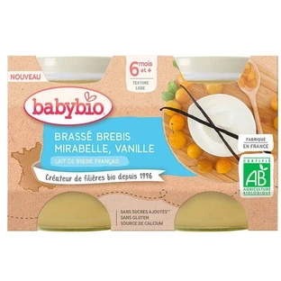 Babybio Brassé из овечьего молока + мирабель + ваниль 2 x 130 г