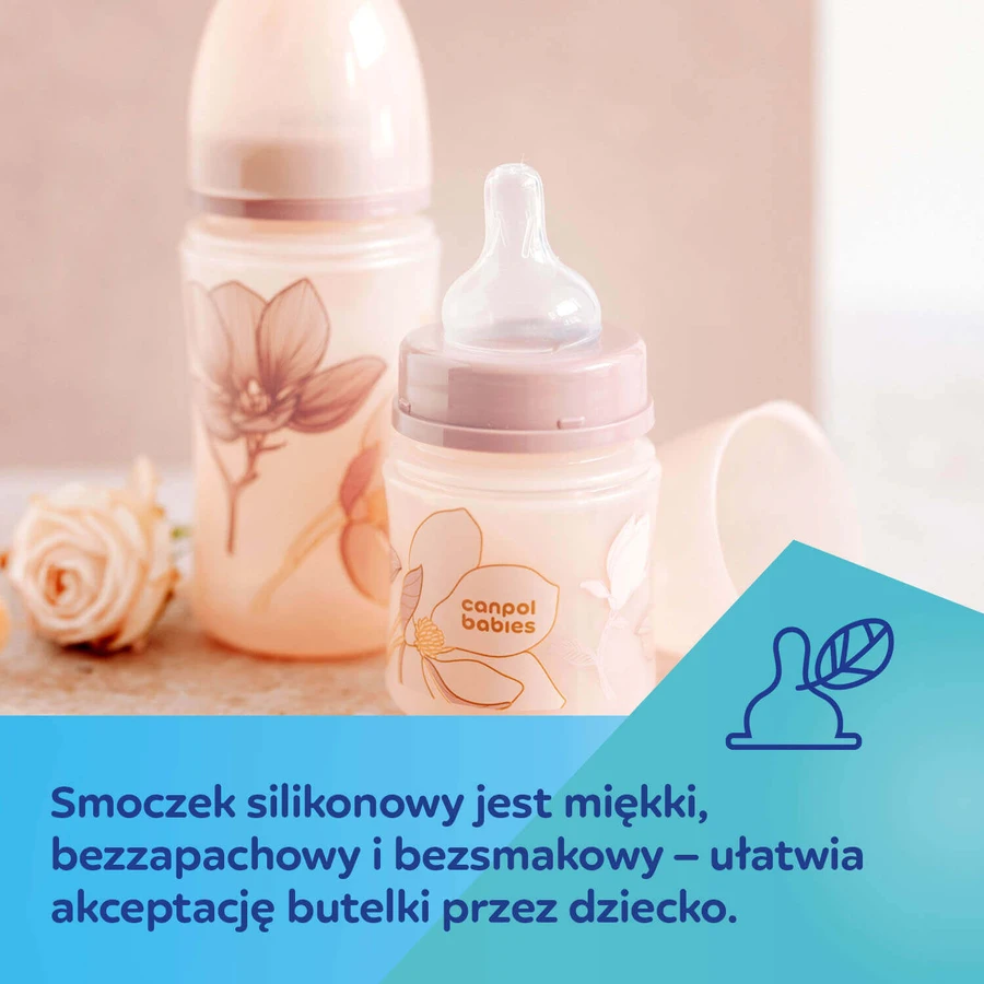 Canpol Babies EasyStart, пляшечка проти кольок, з широким отвором, Gold, рожева, 35/240, від 3 місяців, 240 мл: ціни та характеристики