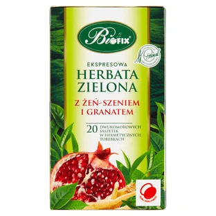 Bi Fix, Зелений чай з електронним соком та гранатом, 20 пакетиків