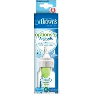 Dr.BROWN'S DOG FAA OPTIONS+ 120 мл 1×1 шт, узкий, 0M+, антиколиковый, пластик, белый